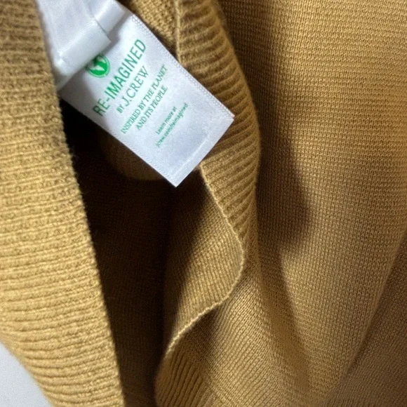 J.Crew, patch pocket sweater, lady jacket, cotton, honey, brown preppy XS NWT - Picture 6 of 6